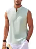 Primavera e Verão 2025 Nova Camisa Básica Masculina sem Mangas Amazon Europeia e Americana Casual para Uso Externo Masculino Colete Masculino