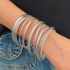 Pulsera de aleación de estilo étnico transfronterizo vintage ancha traje para mujer pulsera dorada lisa pulsera juego de diez piezas