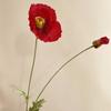 Flor de amapola extra grande de 2 cabezas amapola grande belleza flor artificial decoración exhibición de piso flor alienígena comercio exterior pantalla para el hogar