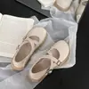 Zapatos Mary Jane de cuero de dos vías para mujer, nueva colección otoño 2026, mocasines slip-on de suela gruesa, bailarinas de estilo de hada francesas