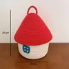 Casa Pequena Criativa de Tecido de Algodão com Cobertura Cesta de Armazenamento Cesta de Armazenamento para Mesa Multifuncional