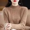 Suéter de Cachemir Transfronterizo para Mujer 2026 Otoño e Invierno Nuevo Estilo Cuello Alto Medio Tejido Grueso Jersey Holgado Moderno y Versátil