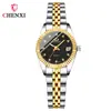 Reloj de Pareja de Negocios Chenxi Calendario Hombres Mujeres Reloj Transfronterizo de Cuarzo con Diamante Correa de Acero Reloj Cx-004A