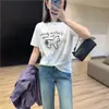 Camiseta Casual Veludo Série B Pônei, Ombro Normal em Formato H, Caimento Levemente Solto, Efeito Emagrecedor, Top Manga Curta Estilo Coreano