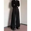 Calça Wide Leg Ligeiramente Flare Masculina Cleanfit, Cintura Alta, Drapeada, Estilosa e Sofisticada, Calça Social Gelo de Seda Estilo Americano