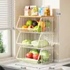 Prateleira de Armazenamento para Mesa, Aparador para Sala de Estar, Organizador em Camadas para Lanches e Copos de Água, Cesta de Armazenamento para Frutas e Vegetais de Cozinha