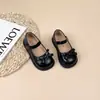 Zapatos negros de cuero para niña, nuevo modelo otoño 2026, zapatos sencillos para niños, zapatos de princesa estilo universitario japonés, zapatos para actuación beanie