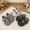 Zapatos de Niña Estilo Coreano Serie miu Zapatos de Princesa con Lazo Dulce Zapatos de Lana Elegantes para Primavera y Otoño Zapatos de Cuero Versátiles para Niños