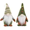 Nueva decoración navideña de punto no tejido muñeco de pie sin rostro adornos creativos de Santa Claus verde