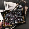 Bufanda de seda presbiteriana con alfabeto, bufanda cuadrada de nuevo estilo, bufanda versátil para commuting de oficina, bufanda decorativa, bufanda cuadrada de 70 cm, protección para el cuello, mujer