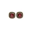 Pendientes Minimalistas de Lujo Ligero Cubo de Azúcar Pequeño de Circonita Aguja de Plata S925 Nicho de Gama Alta Súper Brillantes Versátiles Pendientes Transfronterizos