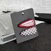 Novo presilha de cabelo retro de alta qualidade de Alan, com blocos de cores xadrez vermelho e branco, para mulheres, presilha bico de pato, presilha para franja lateral, acessório de cabelo