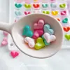 Corazón Gordo Acrílico Agujero Recto Dopamina Cuentas Hechas a Mano Material para Cadena de Teléfono Móvil Pulsera Accesorios de Joyería DIY