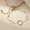 Pulsera geométrica de acero inoxidable con baño de circonita cúbica, simple y versátil, INS transfronteriza europea y americana, joyería de nicho para mujer