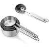 Juego de cucharas medidoras de acero inoxidable 304 cuchara medidora taza medidora para hornear cuchara medidora para condimentos cuchara medidora de cocina cuchara medidora para tienda de té con leche
