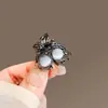 Presilha de Garra Mini Brilhante com Garra de Diamante Estilo Coreano, Piranha Pequena Delicada com Strass para Mechas, Presilha Lateral de Princesa para Mulheres com Pérolas