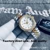 Reloj Lao Jia Datejust Dorado con Bisel de Diamante, Reloj Mecánico Totalmente Automático, Reloj de Mujer Impermeable Incrustado de Diamantes