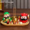Incensário Estilo Chinês do Deus da Riqueza para Uso Doméstico, Incensário de Liga de Zinco com Nove Furos, Ornamento para Adoração Doméstica, Decoração de Mesa para Entrada