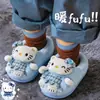 Zapatos de Algodón Cerrados para Niñas de Invierno Cálidos con Forro de Terciopelo y Piel Zapatillas de Casa Antideslizantes de Piel para Niños Pequeños y Bebés