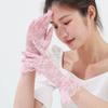Guantes de Malla para Adulto Verano Guantes de Boda para Mujer Codo Dedo Red de Pesca Encaje Guantes de Cinco Dedos