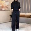 Conjunto de Moletom com Gola Alta Elegante Feminino Moda Casual Primavera e Outono 2025 Roupa Esportiva Emagrecedora e Valorizadora