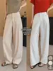 ¡Pantalones de Lino de Lujo! Dos Versiones con Sarga de Alta Proporción Tencel Lino y Costuras Laterales Dobles, Pantalones Casuales, Nuevo Estilo de Verano 126