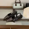 Sandálias Fechadas Estilo Francês Baixas para Mulheres, Novidade Primavera/Verão 2026 Sapatos Mary Jane de Bico Fino com Tira no Tornozelo Baixo Salto