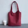 Bolsa de Lona de Cor Sólida, Bolsa de Lona Pintada à Mão, Bolsa de Ombro, Pode ser Impressa com Logotipo, Bolsa Branca para Empresa