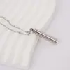 Collar con Urna Cilíndrica de Acero de Titanio Transfronterizo para Conmemorar a Seres Queridos Collar con Colgante Largo Retorcible de Acero Inoxidable