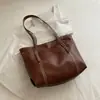 Bolsa de Mão Transfronteiriça Retrô de Grande Capacidade Bolsa de Ombro Bolsa Tote 2026 Inverno Nova Elegante Bolsa de Ombro Único Estilo Preguiçoso Feminina