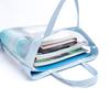 Bolsa tutorial portátil bolsa de classificação de assunto para estudantes bolsa de livro de grande capacidade botão de pressão bolsa de maquiagem impressão de saco de arquivo transparente