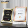 Medalla Autorizada de Madera 2025 Regalo Empresarial Proceso de Impresión Plana Placa de Lámina Dorada Certificado de Nombramiento