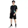 Traje Deportivo de Seda de Hielo para Hombre de Verano Secado Rápido Shorts de Correr para Fitness Traje de Manga Corta