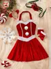 Vestido de Navidad para Mujer Coreano de Terciopelo Resistente a la Decoloración Disfraz de Actuación Disfraz de Escenario de Halloween Falda Adelgazante de Año Nuevo 2377