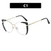 Gafas Kedun Ojo de Gato Marco Grande Sin Graduación Armazón de Gafas Tr90 Anti Luz Azul, Elegantes Gafas Retro de Mujer para Cara Grande de Moda