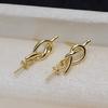Aretes de nudo de plata S925 para mujer, cabello fetal 7-12, joyería de perlas, accesorios hechos a mano para bricolaje 4018