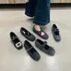 Zapatos Mary Jane Cuadrados con Forro de Felpa Estilo Hada Estilo Chanel para Mujer, Mocasines Peludos de Suela Gruesa Otoño e Invierno 2025