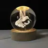 Viajando en el Espacio, Luz de Noche Tallada en 3D, Base de Madera Maciza, Regalo de Cumpleaños, Regalo de Vacaciones, Bola de Cristal, Navidad