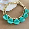 2026 Novo Conjunto Colorido de Brincos Ovais de Acrílico, Pulseira e Colar Estilo Boêmio de Férias Joias Versáteis