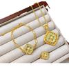 Jindian Mismo Estilo Sha Jin Song Yun Cuatro Ruyi Colgante Pulsera Lujo Ligero Atmosférico Juego de Tres Piezas Regalo para Novia
