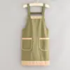 Delantal de cocina sencillo para el hogar, resistente al agua, apto para comer y trabajar, ropa de trabajo antimanchas con estampado de logotipo para adultos