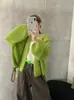 Cardigan Suéter de Tricô Solto Macio e Preguiçoso Estilo Coreano 2025 para Mulheres Outono e Inverno Jaqueta Elegante Casual Petite Versátil