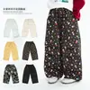 Pantalones Casuales de Algodón Puro con Estampado Multicolor para Niñas, Otoño 2026, Pantalones de Pierna Ancha Rectos con Pliegues para Niños