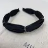 Diadema de Seda Vintage con Pedrería de Lujo Ligero, Diadema Anudada, Elegante Accesorio para el Cabello de Mujer Estilo Francés, Diseño Plegado que Hace que el Rostro Parezca Más Pequeño y la Cabeza Más Alta