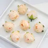 B Flores Rosa com Borda Queimada Simulada Materiais DIY, Botões de Flor, Flores Artificiais, Decoração de Caixa de Presente, Arranjo de Casamento, Adereços de Decoração com Flores