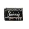 Pegatinas de tela cuadradas negras de moda con bordado de nombre, pegatinas traseras, insignia de tela bordada para computadora DIY, pegatinas de tela para ropa