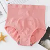 Calcinhas Cruzadas Sem Costura de Cintura Alta com Padrão Colmeia Femininas Tamanho Plus Pós-Parto Controle Abdominal Modelador de Cintura Levanta Quadril Absorção de Umidade Antibacteriano Algodão Puro