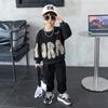Conjunto de Moletom Infantil com Estampa de Letras Primavera e Outono 2026 Novo Estilo de Outono para Meninos Pequenos e Médios Tendência Roupa Infantil de Comércio Exterior