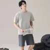 Novos Pijamas de Verão Masculinos Yu Zhaolin, Conjunto Fresco de Shorts e Camiseta de Manga Curta, Pode Ser Usado Fora
