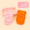 Forma de Biscoito Urso de Manteiga Inserção de Sobremesa Urso Biscoito Fondant Prensado à Mão Simulação 3D Ferramenta de Prensagem para Assar